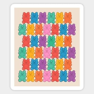 Rainbow Jelly Bears Pattern Magnet